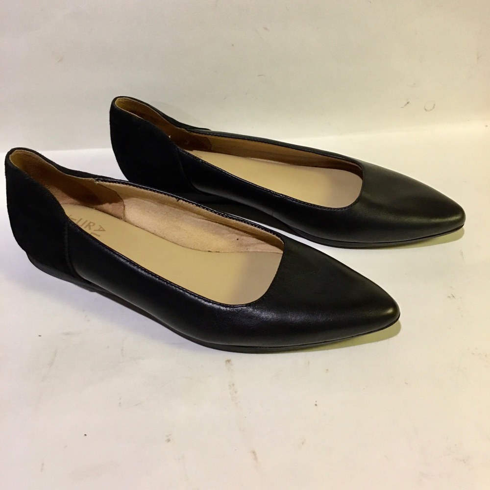 Naturalizer Women’s Black Leather Suede Flats